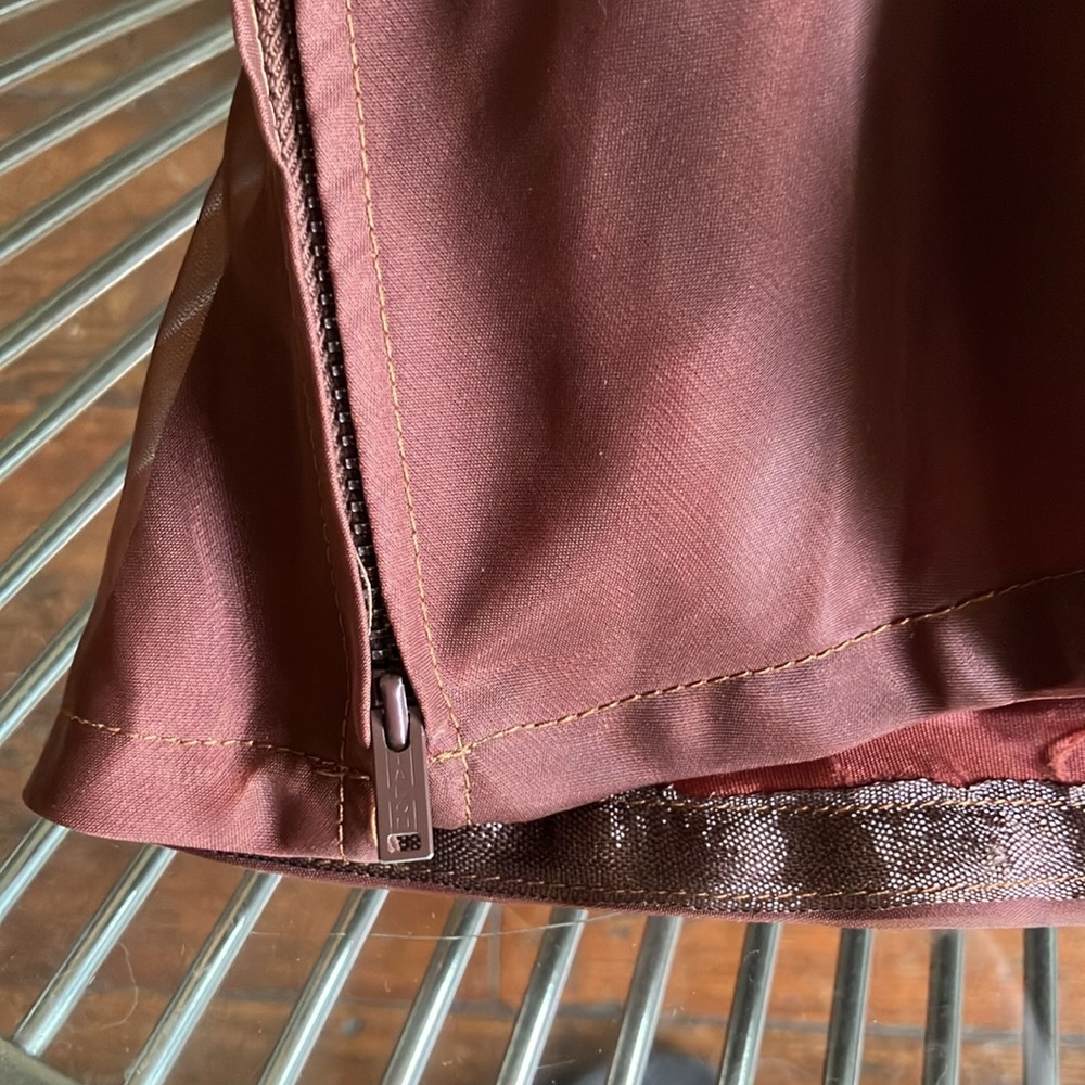 Vintage 50s diagonally tiered brown organza top size XS - Picture 7 of 16